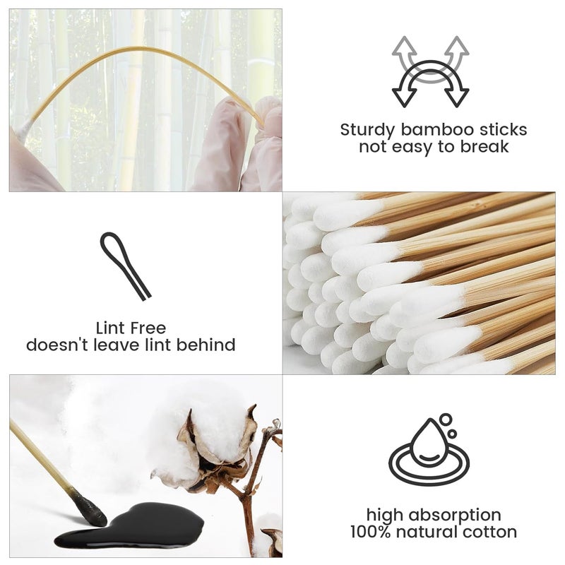 UrbanAbode Store 500PCS 6" Long Cotton Swabs in Storage Box - Strong Cotton Swabs with Wooden Sticks - Tipped Applicators for Gun Cleaning, Makeup Removing, Pet Care - Image 2